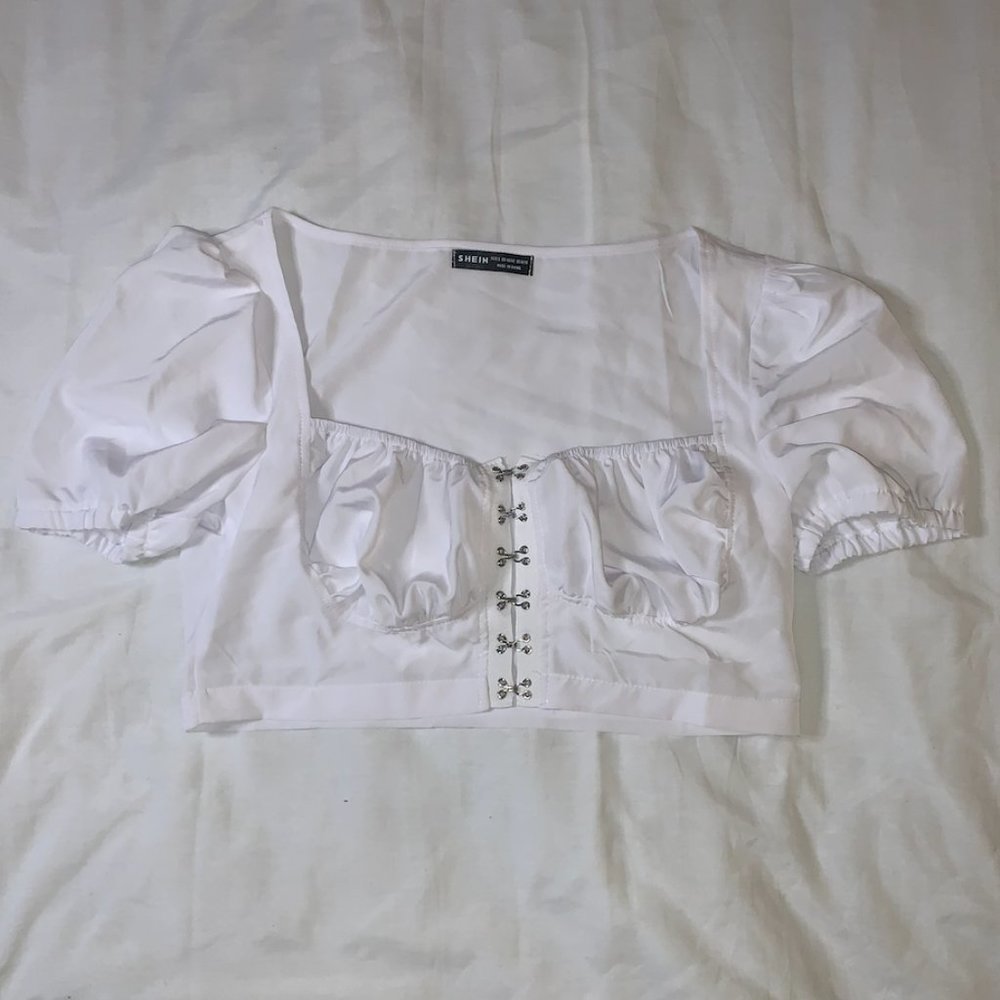 White Puff Sleeve Top
